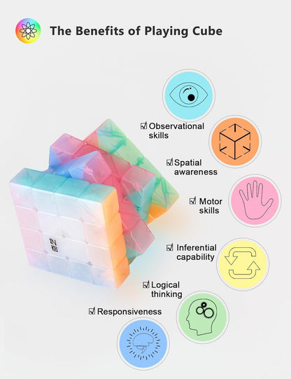 Vdealen Speed Cube Set, 2x2x2 3x3x3 Pyramid Magic Cube Set, Puzzle Cube Toys Birthday Party Christmas Stocking Stuffers Gift for Kids Teens Adults(Carbon Fiber Sticker)