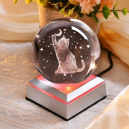 3D Solar System Crystal Ball Universe Glass Ball Space Astronomy Gift Planets Model Science Astrophysics Gifts Solar System Night Light Glass Globe Decor with 12 Colorful Modes Light Base