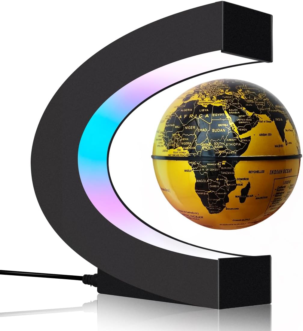 Magnetic Levitating Floating Globe with LED Lights, Cool Tech Gadgets Gifts World Globe Lamp for Men Father Teenage Boys Girls, Birthday Gifts Office Home Desk Decor Display