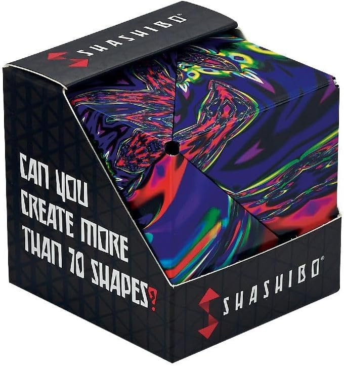 Shashibo Shape Shifting Box - Award-Winning STEM Fidget Toy with Ultra Strong Magnets - Puzzle Cube Transforms Into 100+ Shapes, Perfect Sensory Gift for Kids, Teens, and Adults (Blue Planet)