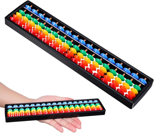 Kisangel Arithmetic Abacus 17 Rods Rainbow Plastic Counting Toy for Kids Math Learning and Brain Development Educational Tool for Toddlers and Students