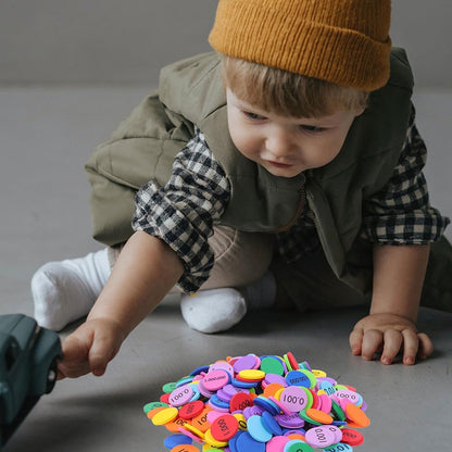 NUOBESTY 600pcs Colored Place Value Disks Educational Math Manipulatives Eva Learning Toys for Classroom and Home Use