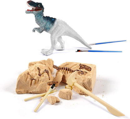 Dinosaur Tyrannosaurus Fossil Dig Kit - 2-in-1 Excavate & Build Set with Tools, Educational STEM Toy Gift for Kids Ages 6+