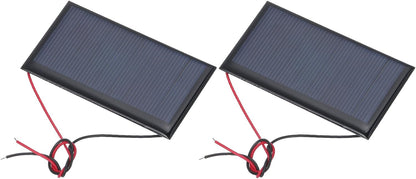 MECCANIXITY 2 Pcs 5.5V 0.44W 70mA Mini Solar Panels, Small Polycrystalline Solar Cell Panel with 2 Cable for DIY Electric Toy Materials Kits Charger, 60mm x 60mm