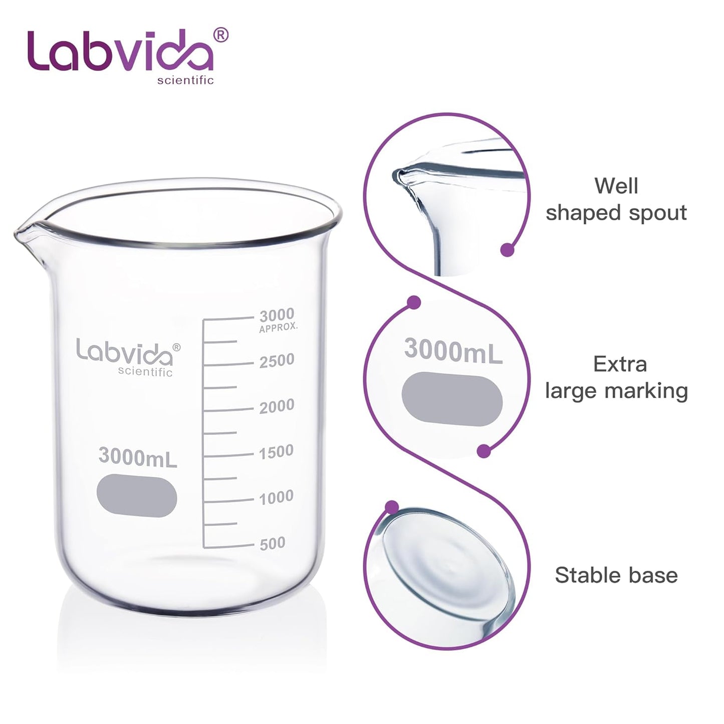 12pcs 50ml Upgrated Thick Glass Beakers, Shot Glass Beaker set, 3.3 Boro Griffin Low Form, Double Scale, LVA003