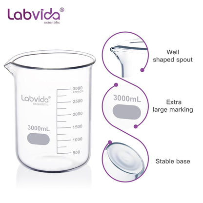 12pcs 50ml Upgrated Thick Glass Beakers, Shot Glass Beaker set, 3.3 Boro Griffin Low Form, Double Scale, LVA003