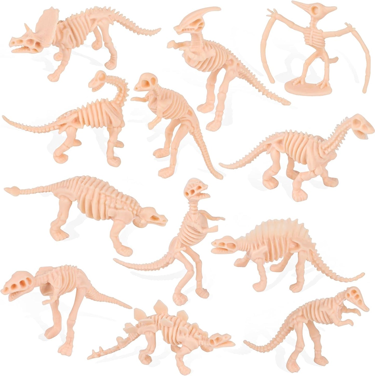 FOIMAS 60 Pack Dinosaur Fossil Skeletons Figurine Plastic Figures Dinosaur Skeleton for Dino Sand Dig Science Party Favor Decoration