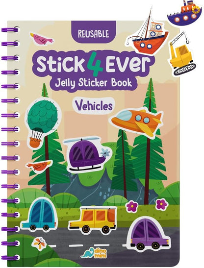 Stick4Ever Jelly Sticker Book - for Kids - Waterproof, Easy to Clean Reusable Sticker Book for Toddlers- Reusable Road Trip Activities for Kids - Stocking Stuffers for Toddlers (Wonderland)