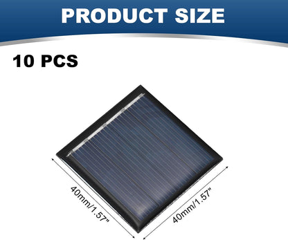 MECCANIXITY 10PCS 2V 0.08W 0.04A Mini Solar Panels for Solar Power, Small Solar Photovoltaic Cells Charge DIY Electric Toy Materials Solar System Kits, 1.57" x 1.57"