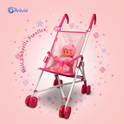 Anivia Stroller Toy Collection Doll Stroller Baby Doll Accessories for Toddlers 1-3Heart Design Gifts for Toddlers and Girls Toy Stroller