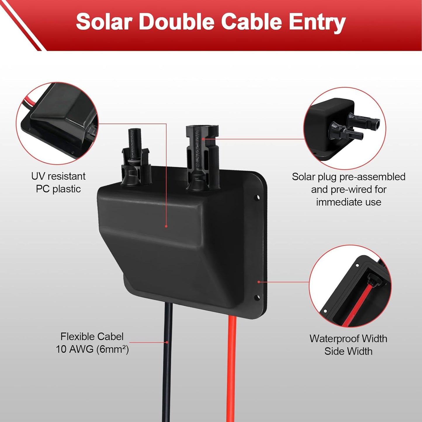 Solar Panel Mounts Bracket Set of 4pcs (White), Drill Free ABS Corner Roof Brackets Mounting Kit, Durable Solar Mount Rack Accessories for RVs, Trailers, Boats, Yachts, Vans, Carports