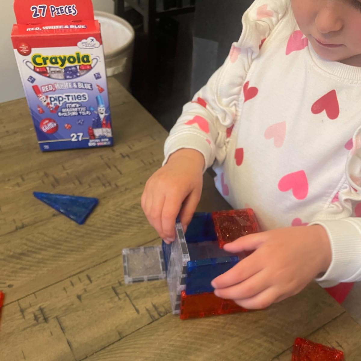 CreateOn Crayola Mini Magnetic PIP-Tiles, Building Set for Kids, Magnetic Building Toys for Kids, STEM Travel Toys for Boys and Girls Ages 3+, 24-Piece Set (Glitter)