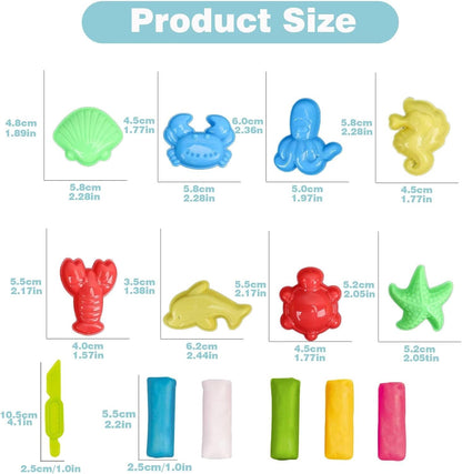 Unleash Creativity with 6 Unique Dino Molds Dough Toys Dough Accessories Set.Ideal as a Gift for Kids Aged 3-4-8 Years