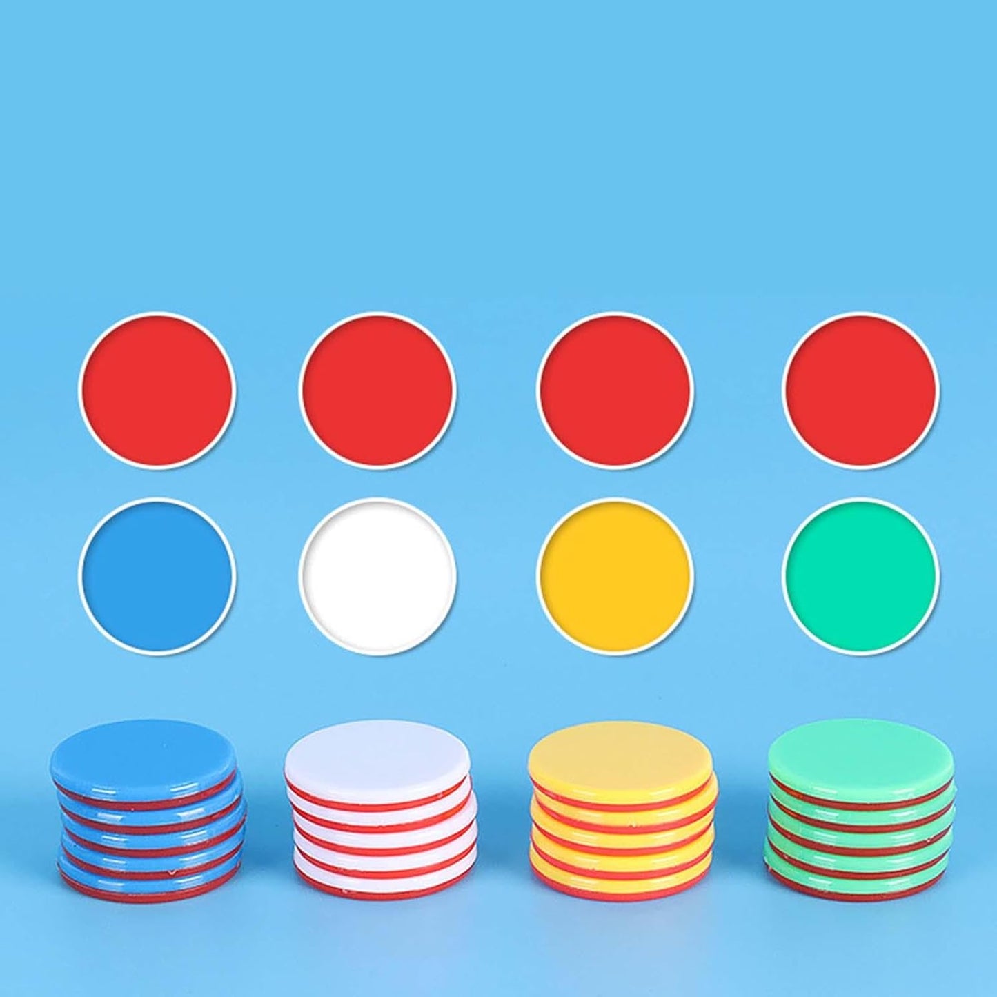 100 Pieces Learning Counters Two Color Counters for Math Practice Bingo Chips Math Counters for Kids for Game Classroom