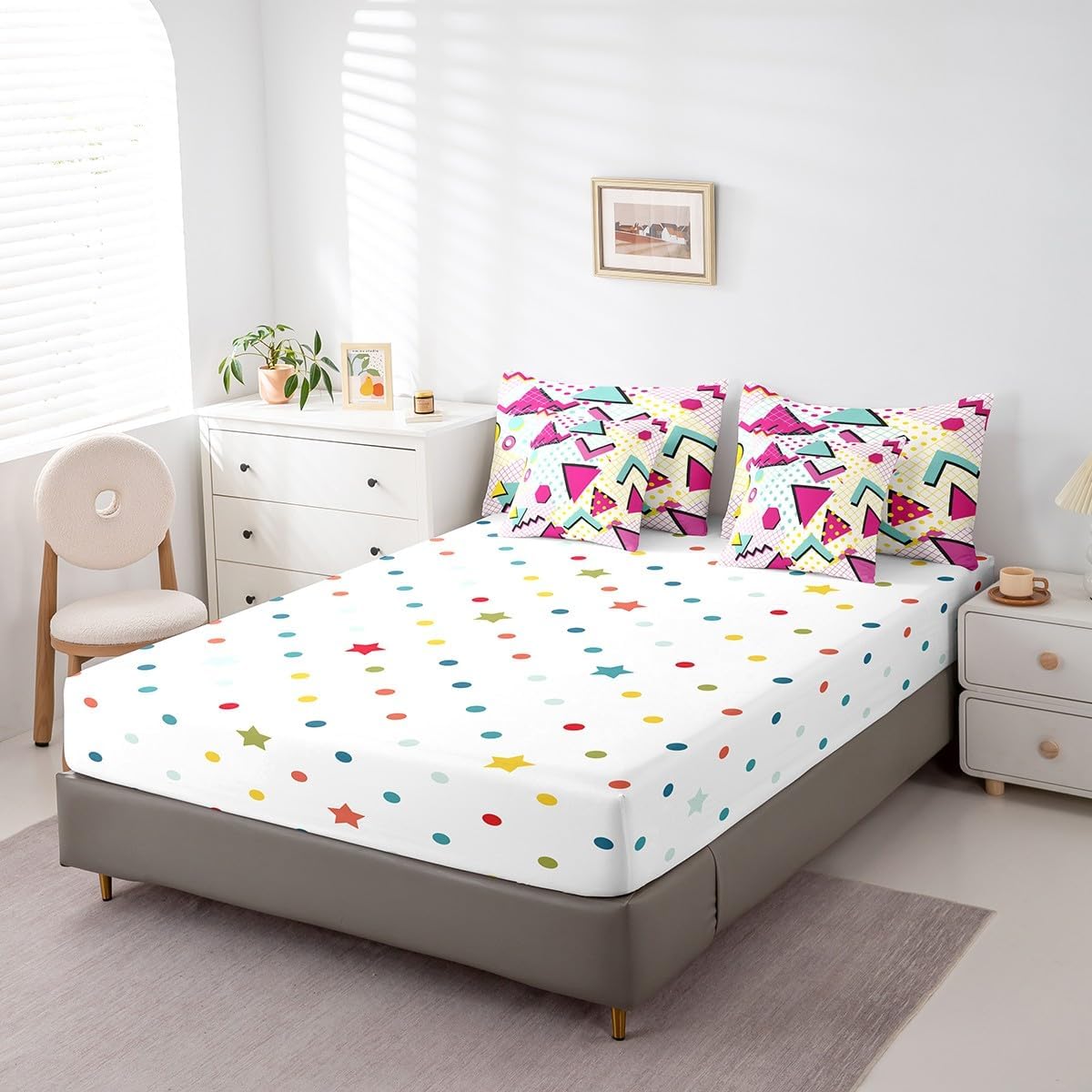 Erosebridal Chemical Equation Bed in a Bag Queen Comforter Set 7 Piece,Chemistry Bedding Sets Science Students Learning Gift Sheet Set with Comforter,Molecular Formula Education Bed Set - Colors A