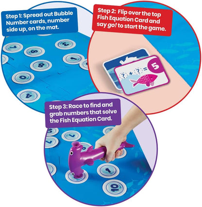 hand2mind Hammerhead Number Hunt! Math Game, Addition and Subtraction Games, Educational Board Games, Fun Games for Family Game Night, Kindergarten Learning Games for Kids Ages 5-7, Kids Learning Toys