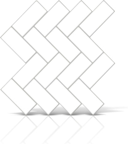 VViViD 11 Sheets Peel and Stick Grey Gloss Faux Ceramic Brick Wall Tiles, Self Adhesive Backsplash 12”x12”, 2mm Thick Kitchen, Bathroom (11 sq. ft.)
