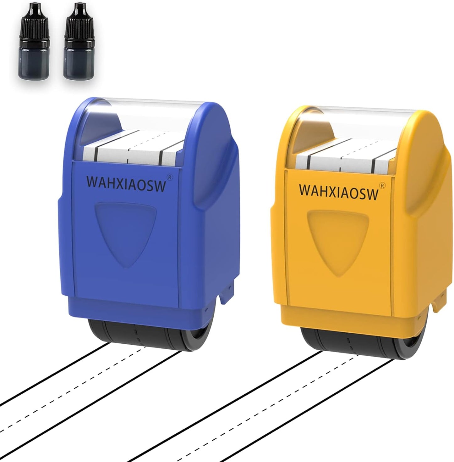 Handwriting Lines Stamp Roller Self-Inking Line Rolling Stamps Handwriting Practice Tool for Teachers Kids Kindergarten (Yellow)