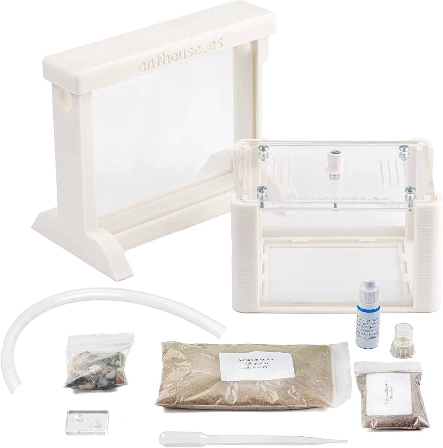 Anthouse.ES - Natural Sand Ant Farm - Basic Acrylic Kit (Sandwich + Foraging Box) - 12x10x1 cm and 18x10x5 cm