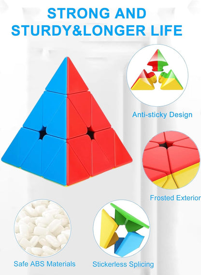 CFMOUR 20 Pack 3x3 Speed Cube Set - Stickerless Magic Cubes Bundle 3x3x3- Fast Turning Birthday Party Easter Valentines Day Gifts Puzzle Game Brain Toy for Kids and Adult