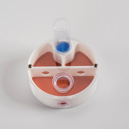 Mini Round Ant Farm Nest, White Plastic Educational Colony Kit with Water Feeder, Multiple Chambers for Observation, 2.4x2.4x0.8 Inches, Ages 3+