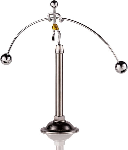 Sunnytech Steel Balance Physics Toy Weightlifter Kinetic Art Balance Toy Balancing Decompressive Science Home Office Toy for Desk Decor WJ020