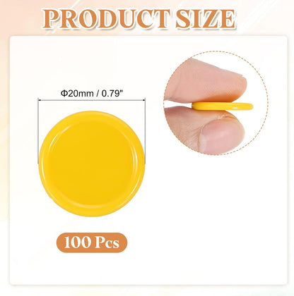 uxcell 100Pcs 0.8 Inch Plastic Poker Chips, Mini Bingo Chips Learning Counters Counting Counters Disks Markers Opaque Game Tokens for Game Play Math Counting, Yellow