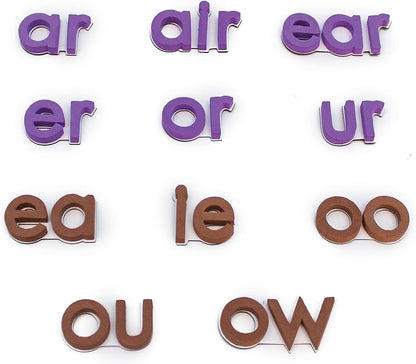 Junior Learning Vowels Print Rainbow Set of 28, White, 1.96 H x 5.91 L x 7.8 W (JL602)