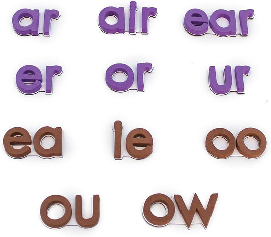 Junior Learning Vowels Print Rainbow Set of 28, White, 1.96 H x 5.91 L x 7.8 W (JL602)