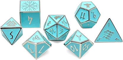 Norse Foundry Set of 7 Banshee Wail Norse Series Full Metal Polyhedral Dice RPG Math Games DND Pathfinder