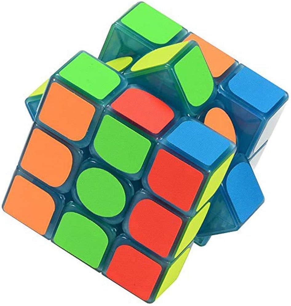 3x3 Blue Fluorescent Speed Cube Glow in Dark Magic Speed Cube 3-D Brain Teasers IQ Puzzles for Kids and Adults (3x3 Blue Fluorescent)