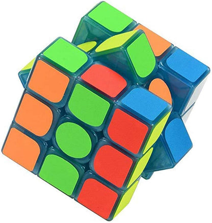 3x3 Blue Fluorescent Speed Cube Glow in Dark Magic Speed Cube 3-D Brain Teasers IQ Puzzles for Kids and Adults (3x3 Blue Fluorescent)