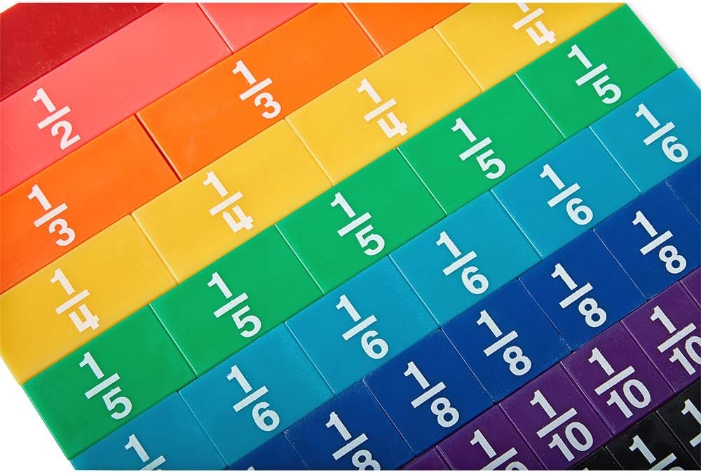 hand2mind Plastic Rainbow Fraction Circles, Circle Manipulatives, Fraction Tools for Kids, Math School Supplies, Montessori Math Materials, Classroom Math Manipulatives 4th Grade (15 Sets of 51)