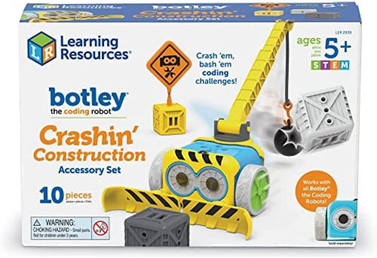 Learning Resources Botley Crashin' Construction Challenge Accessory Set (Botley Not Included) - 10 Pieces, Ages 5+ Coding for Kids, Kids Coding, STEM Toy