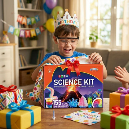Benben 155 Experiments, Science Kit for Kids Ages 6 7 8 9 10 11 12 13 14, Earth Chemistry Physics Set, Volcano STEM Educational Toy, Birthday Gift for Boys Girls