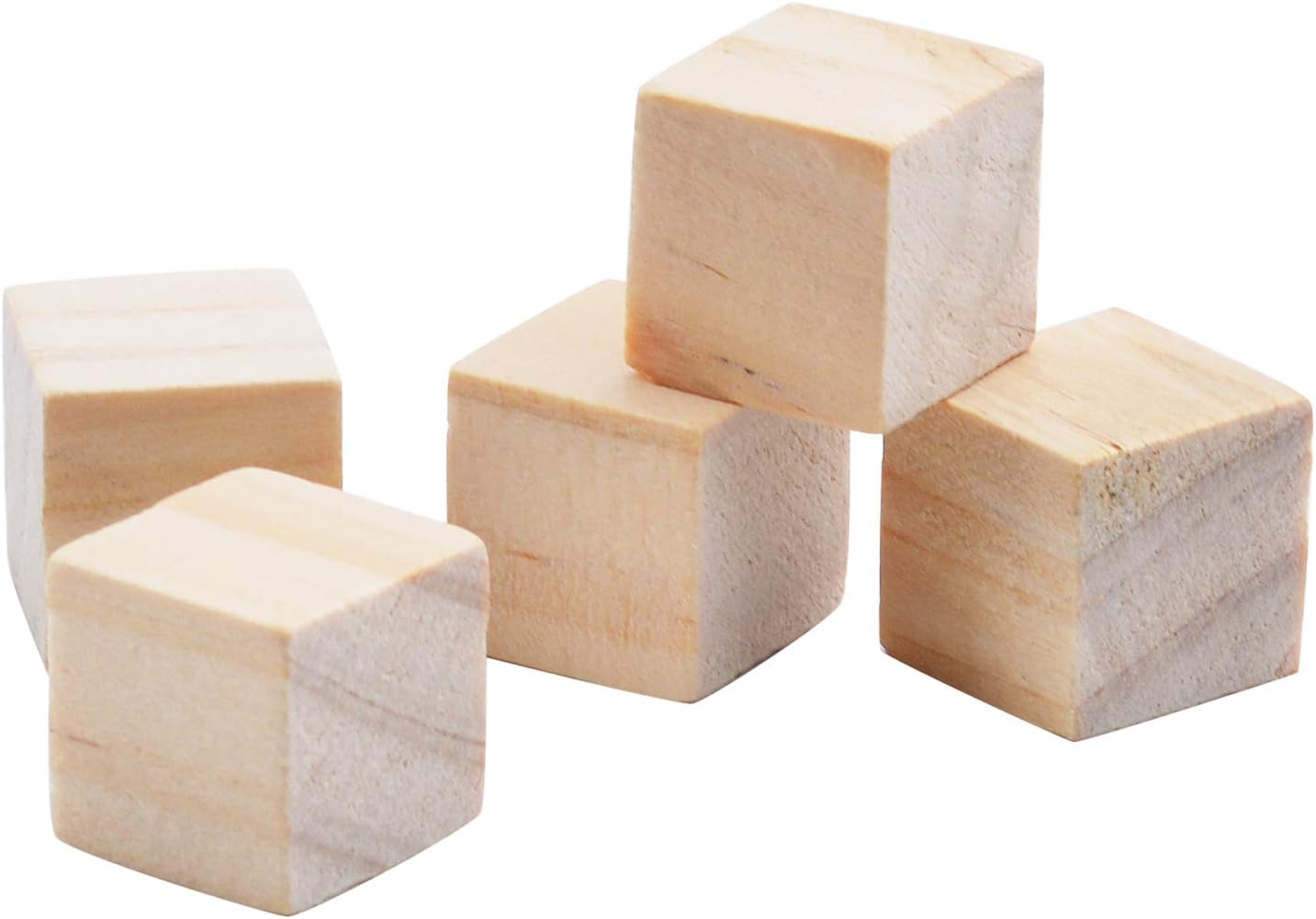 Wood Cubes,50pcs Square Blocks Unfinished Cubic Wooden for Math Counting Craft Childlike Game,2cmx2cmx2cm