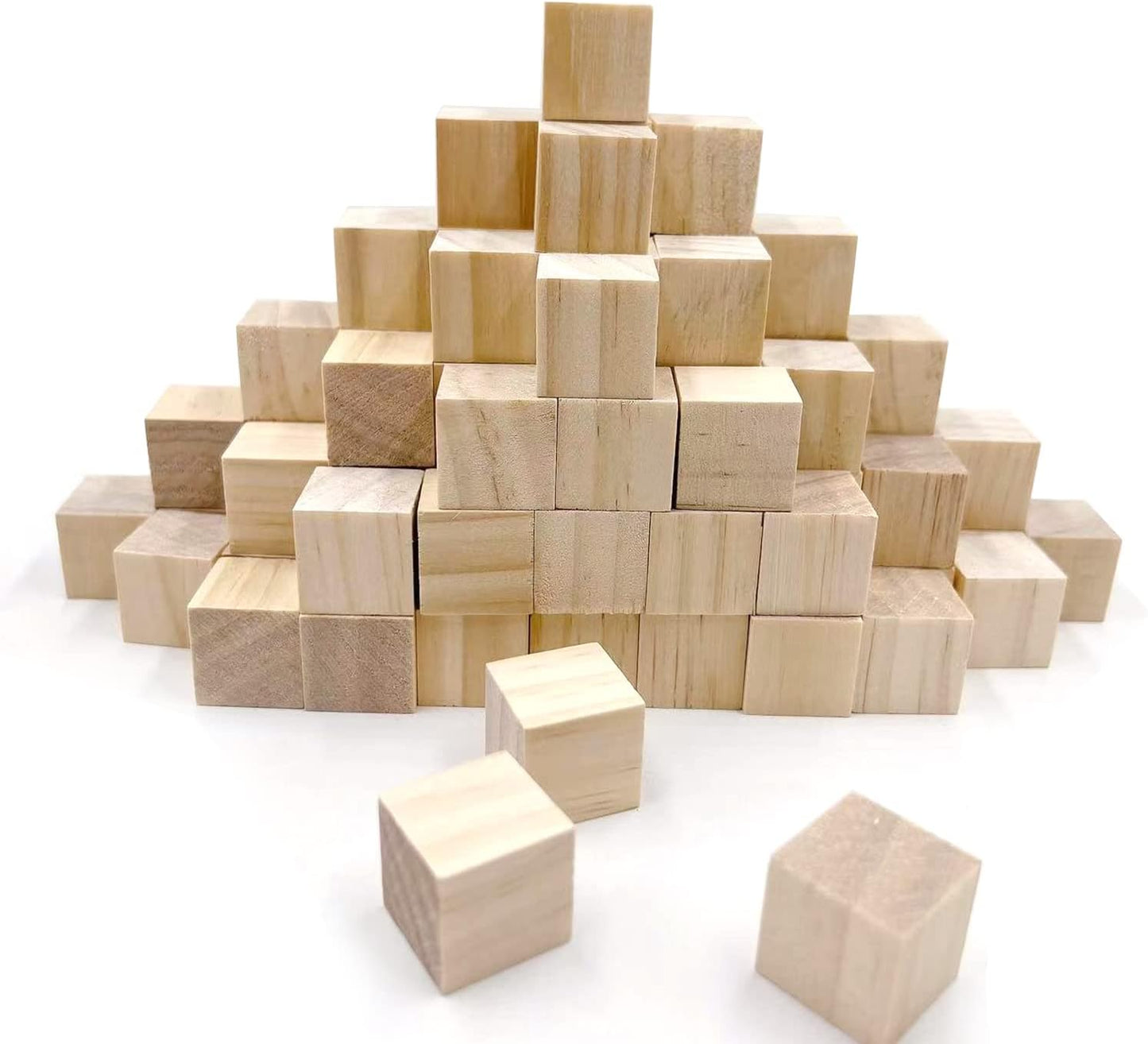 Wood Blocks for Crafts, Unfinished Wood Cubes, 2 Inch Natural Wooden Blocks, Pack of 8 Wood Square Blocks, Wooden Cubes for Arts and Crafts and DIY Projects