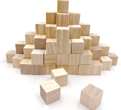 Wood Blocks for Crafts, Unfinished Wood Cubes, 2 Inch Natural Wooden Blocks, Pack of 8 Wood Square Blocks, Wooden Cubes for Arts and Crafts and DIY Projects