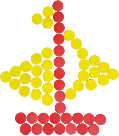 DNB 2-Color Foam Counters - 1 Inch Red-Yellow Double-Sided Math Counters, Early Learning Counting Chips, 600 Pieces
