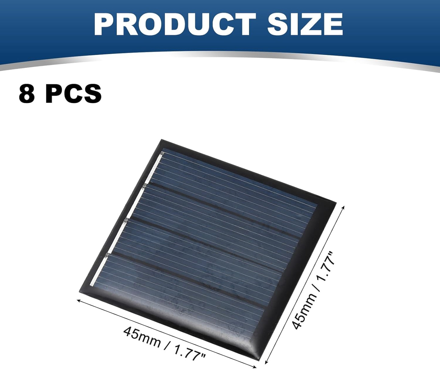 MECCANIXITY 8PCS 1.5V 0.09W 0.06A Mini Solar Panels for Solar Power, Small Solar Photovoltaic Cells Charge DIY Electric Toy Materials Solar System Kits, 1.18" x 1.18"
