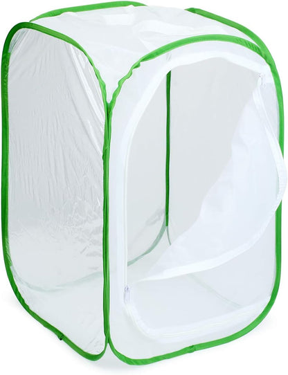 RESTCLOUD Insect and Butterfly Habitat Cage Terrarium Pop-up 24 Inches Tall with 10Pcs 10ML Floral Tubes