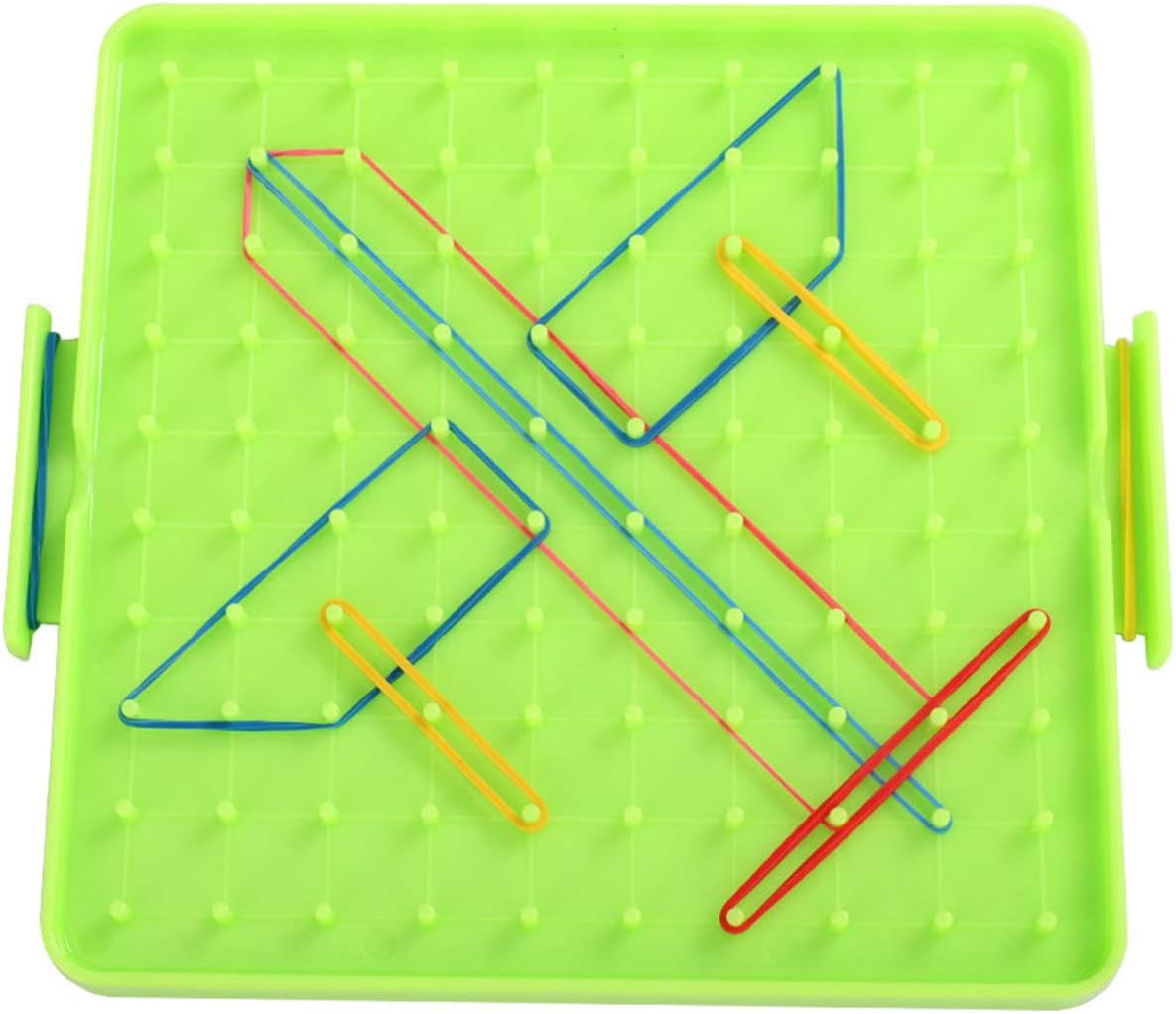 Kisangel 4pcs Nail Board Educational Pegboard, Double-Sided Geoboard Learning Tools for Elementary Math Classroom Use, 6.88X6.29 Inches