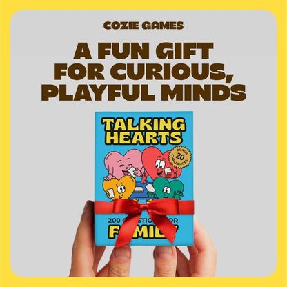 Talking Hearts Conversation Cards for Family, 200 Fun Questions and 20 Challenges for Dinnertime, Road Trips, and Game Night
