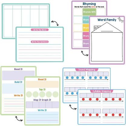 Lachilly Double Sided Dry Erase Handwriting Practice Boards Fractions Learning Place Value from Billions to Decimal Numbers Math Grid Manipulative Lapboard for Students