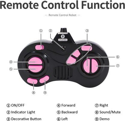 GILOBABY Remote Control Robot Toy for Kids 3-5 Years, Flashing LED Eyes, Dancing and Flexible Moves, Auto Demo Mode, Gift for Boys (Blue)