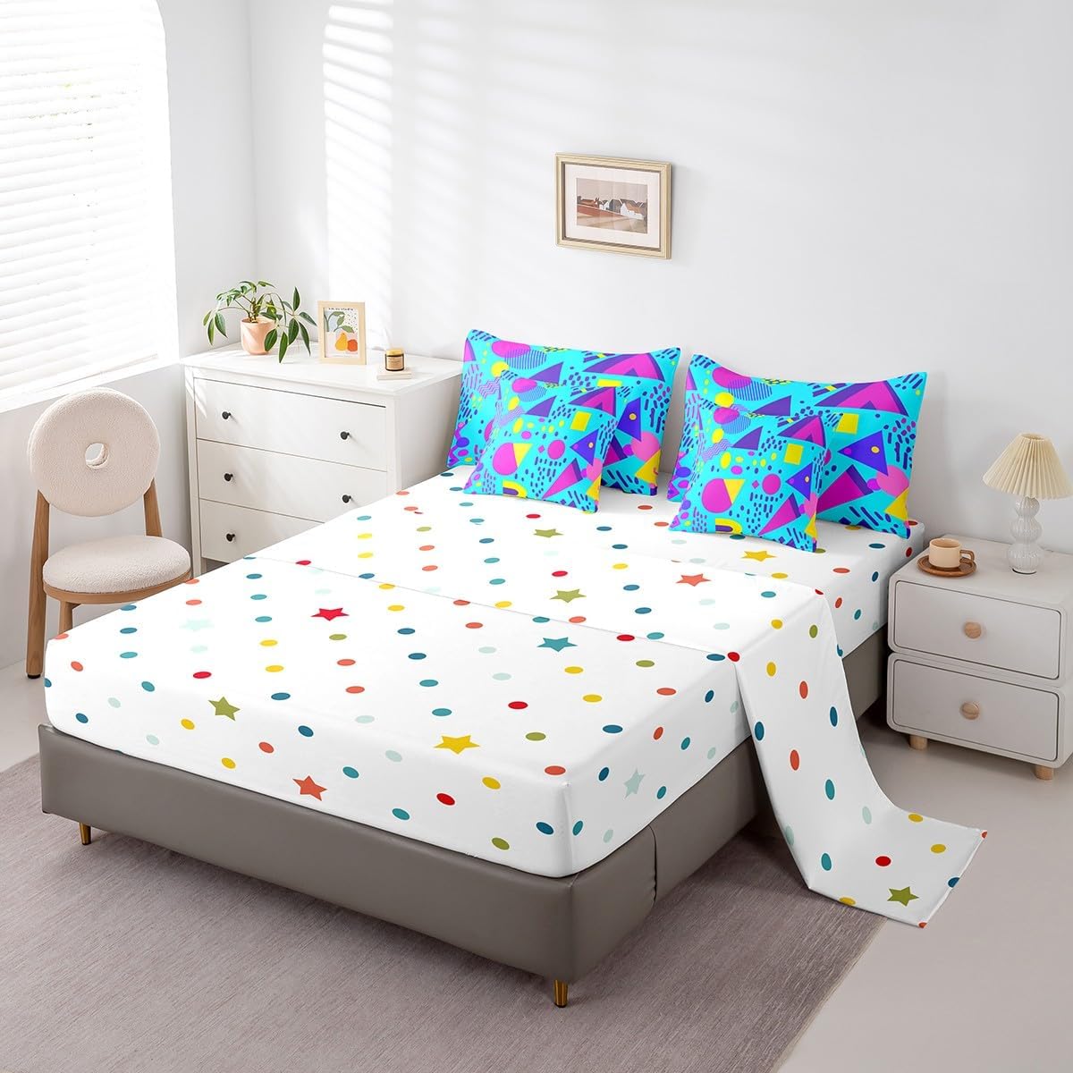Erosebridal Chemical Equation Bed in a Bag Queen Comforter Set 7 Piece,Chemistry Bedding Sets Science Students Learning Gift Sheet Set with Comforter,Molecular Formula Education Bed Set - Colors B