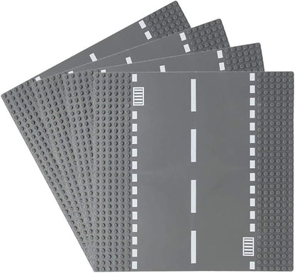 Feleph Classic Road Baseplates City Street Curve Road Building Block Kit 10 x 10 Inches Town Base Plate for Building Bricks Compatible with All Major Brands(Curve 2 Pieces)