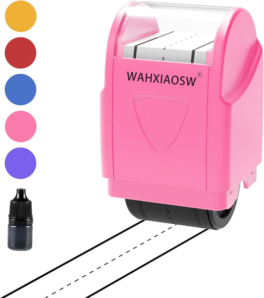 Handwriting Lines Stamp Roller Self-Inking Line Rolling Stamps Handwriting Practice Tool for Teachers Kids Kindergarten (Yellow)