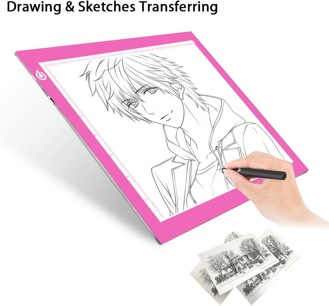 LitEnergy A4 LED Copy Board Light Tracing Box, Adjustable USB Power Artcraft LED Trace Light Pad for Tattoo Transferring, Drawing, Sketching, Animation, Stenciling, Diamond Art Painting Accessories