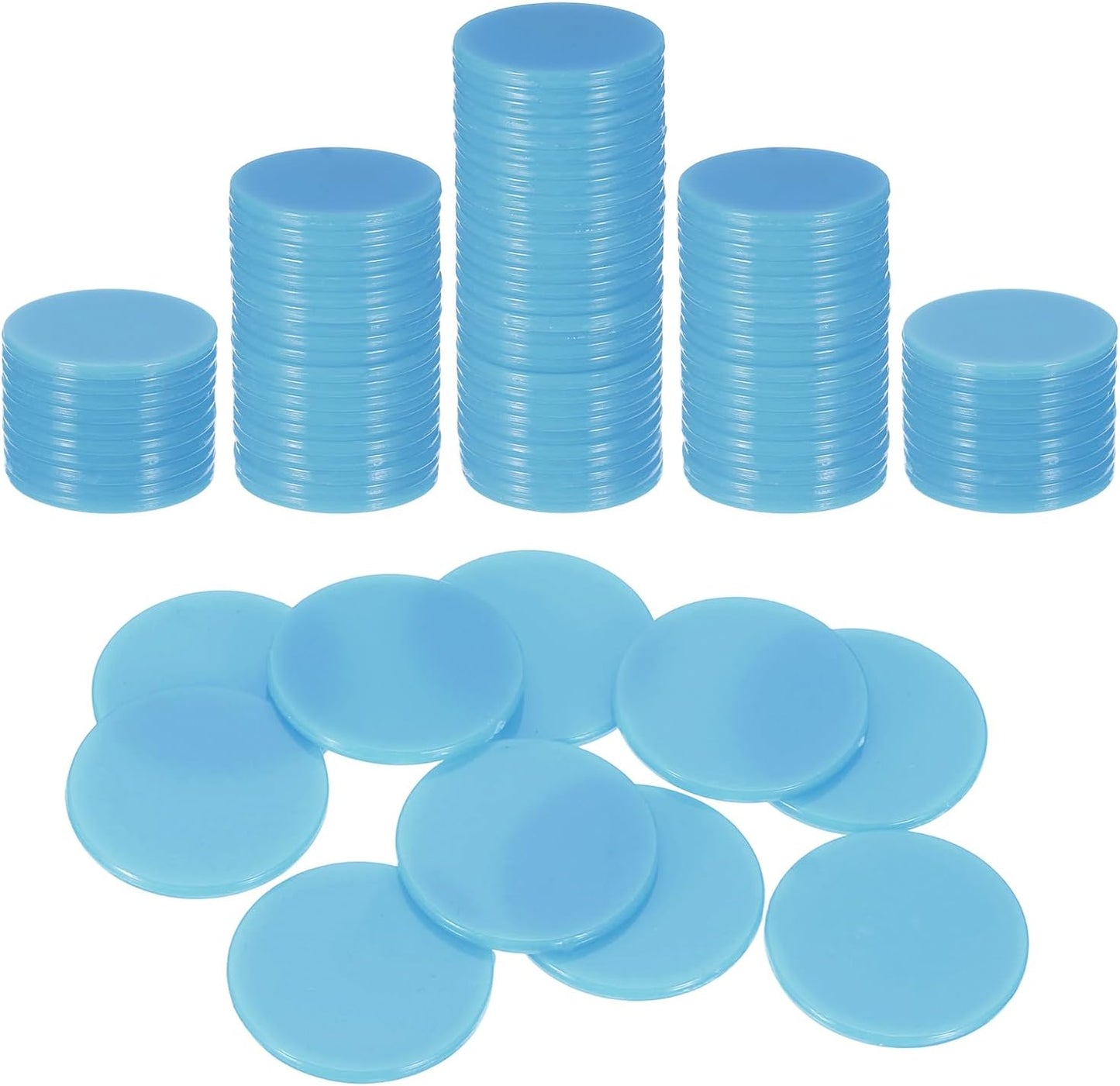 uxcell 100Pcs 1 Inch Poker Chips, Plastic Bingo Chips Learning Counters Counting Counters Disks Markers Opaque Game Tokens for Game Play Math Counting, Purple, Flat